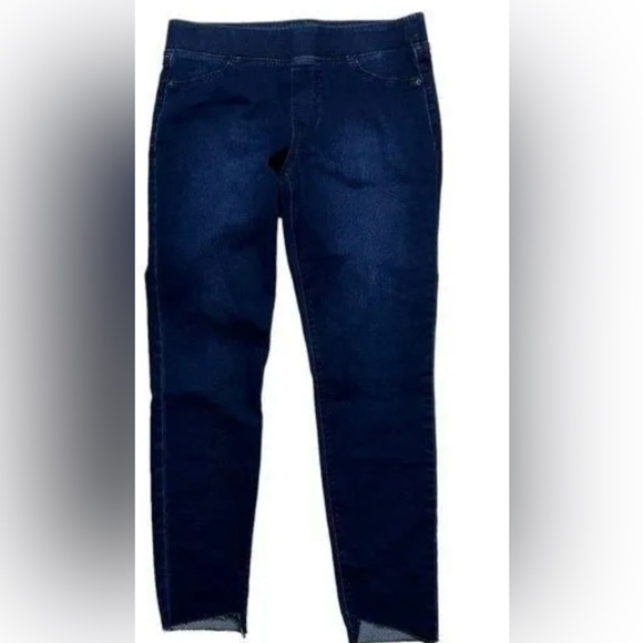Old Navy Women’s Rockstar Jeggings Dark Indigo Raw Hem Jeans Size 16 - Picture 1 of 5